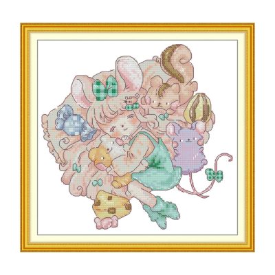 Cute Cross Stitch Kit – Mouse Family Design