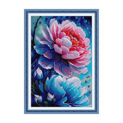 Floral Cross Stitch Kit – Glowing Night Bloom Flower