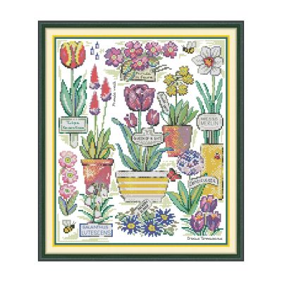Cross Stitch Sampler Kit – Botanical Garden Flowers