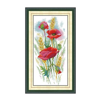 Poppy Cross Stitch Kit – Poppies with Wheat Design